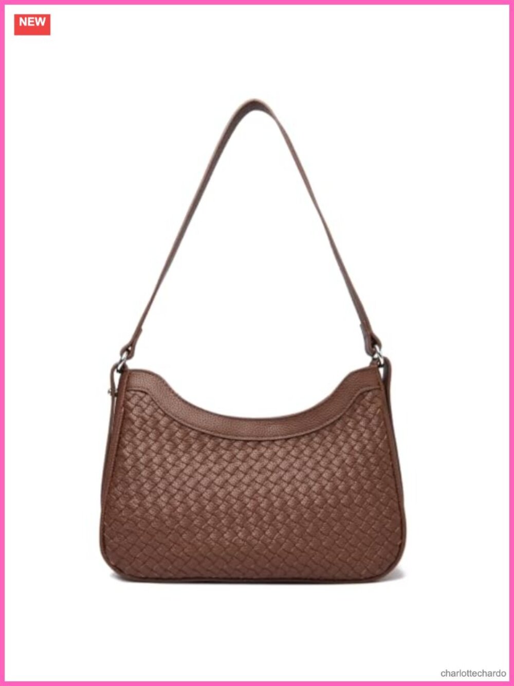 Woven Faux Leather Hobo Shoulder Bag Women's Purse Handbag